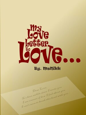 cover image of My Love Letter to Love